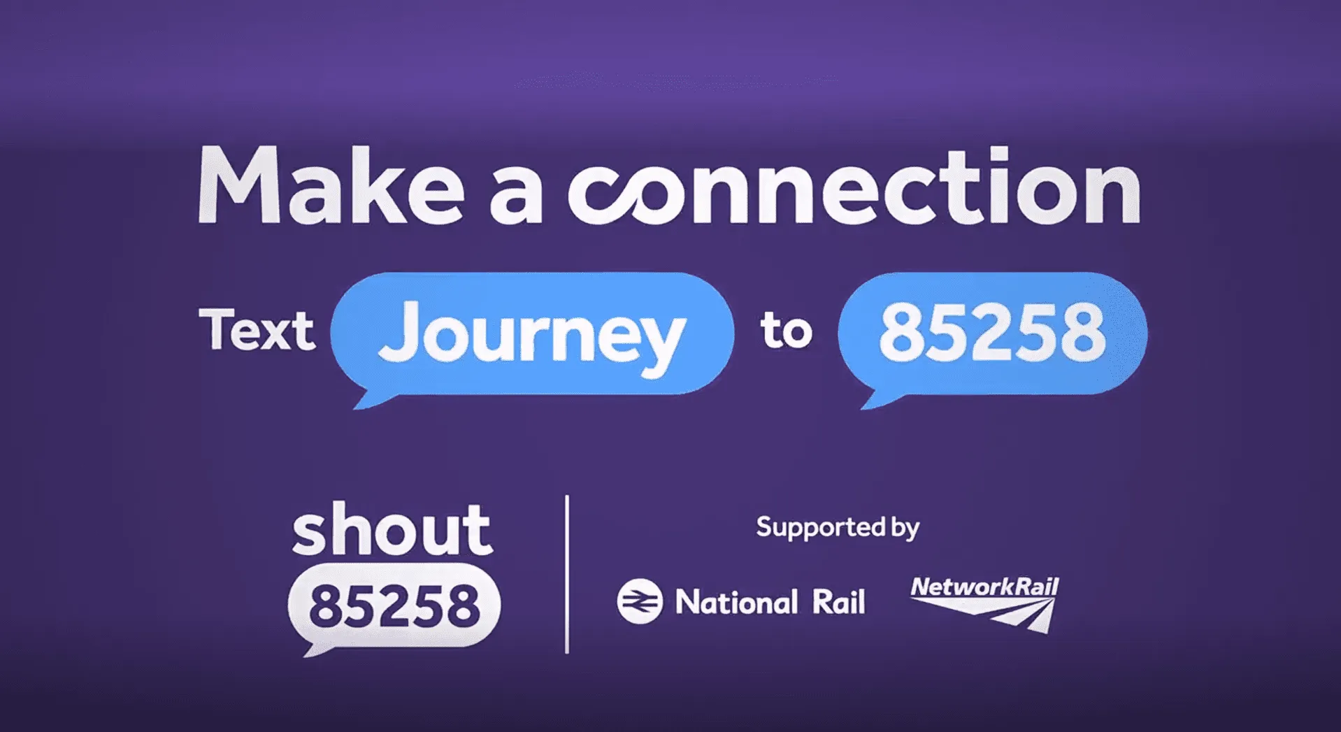 'Make a connection' strapline, along with text number for help