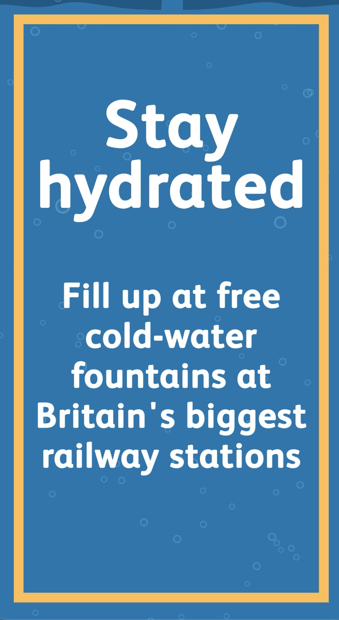 Stay hydrated at stations - refill