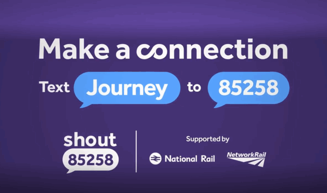 'Make a connection' strapline, along with text number for help