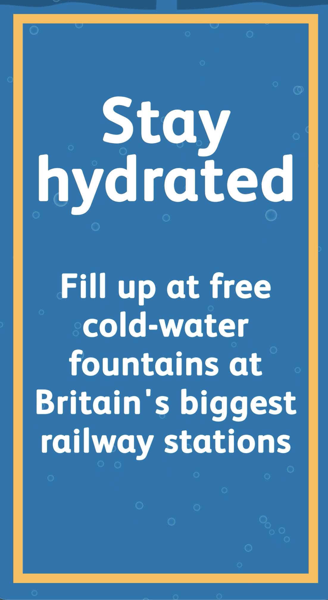 Stay hydrated at stations - refill